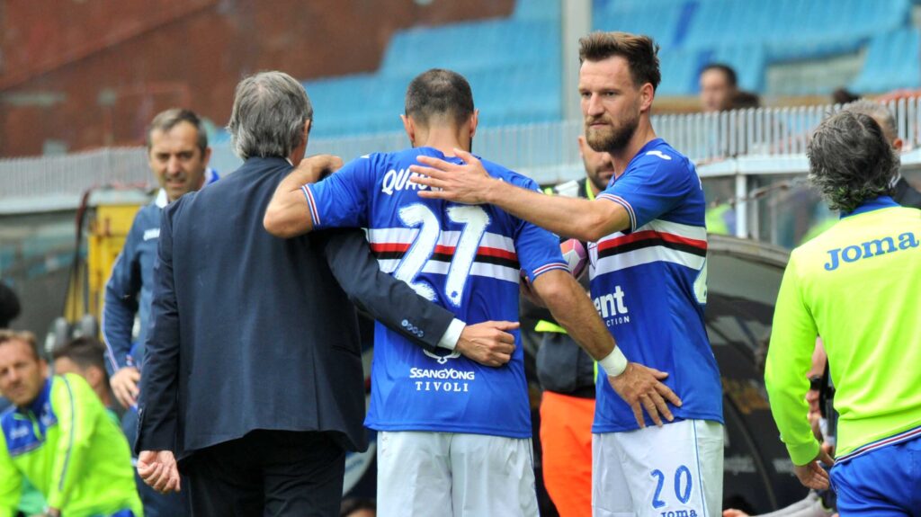 infortunio quagliarella sampdoria-chievo