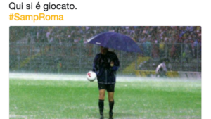Sampdoria-Roma rinviata per maltempo: i social si scatenano – FOTO