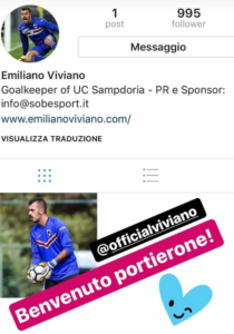 sampdoria instagram viviano