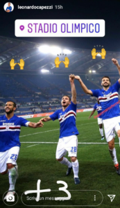capezzi esultanza instagram romasamp