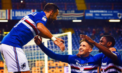 esultanza sampdoria quagliarella ramirez zapata