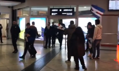 sampdoria roma tifosi aeroporto