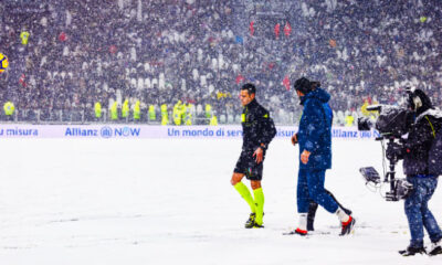 arbitro mariani buffon toloi neve juventus atalanta febbraio 2018
