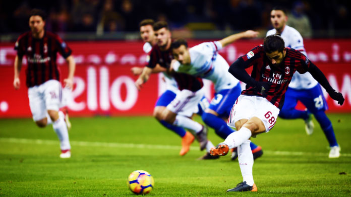 ricardo rodriguez rigore milan sampdoria febbraio 2018