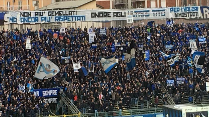 atalanta-sampdoria striscione ultras