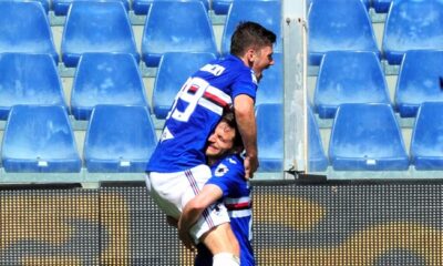 kownacki bereszynski esultanza gol sampdoria cagliari