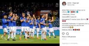 sampdoria bologna reazioni social strinic