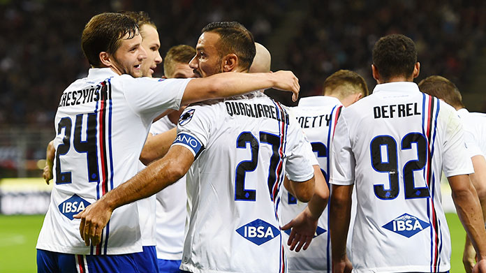 esultanza gol quagliarella sampdoria