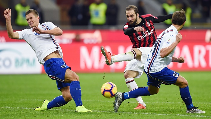 higuain milan-sampdoria