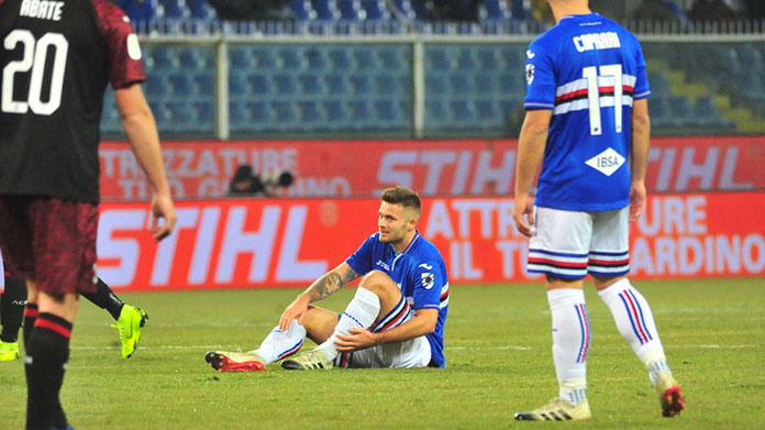 linetty sampdoria infortunio