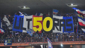 Marsiglia PSG: striscione Ultras Tito presente allo stadio