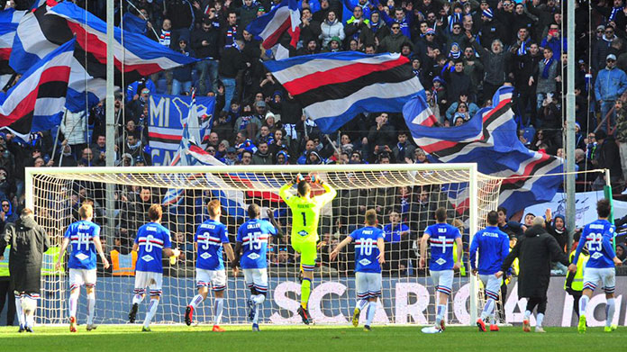 sampdoria-cagliari esultanza