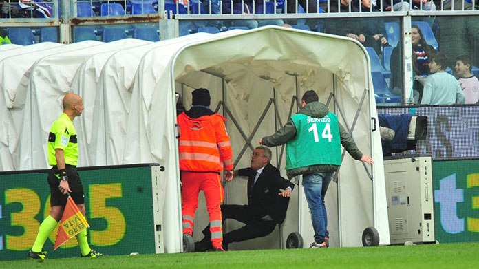 ienca tunnel spogliatoi sampdoria-atalanta gasperini schiaffo