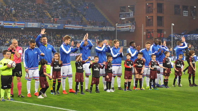 Squadra schierata Samp Milan