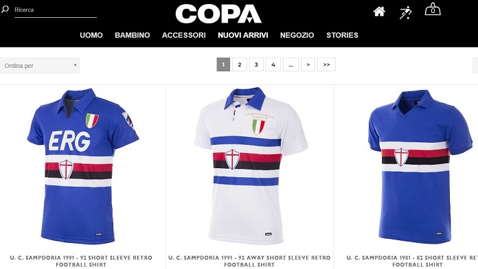 collezione retrò sampdoria copa