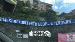 I tifosi avvisano la squadra: lo striscione a Bogliasco