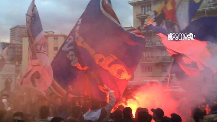 tifosi sampdoria raduno ac hotel derby