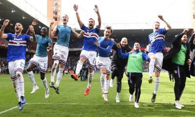 sampdoria esultanza gruppo derby