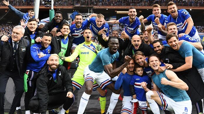 . esultanza sampdoria festa derby
