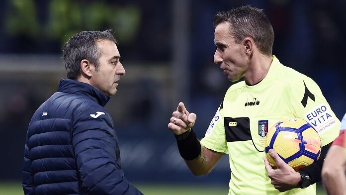 Sampdoria-Lazio serie A giampaolo mazzoleni sampdoria