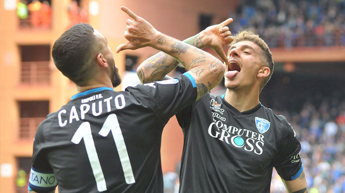 caputo-dilorenzo-esultanza-gol-sampdoria-empoli caputo esultanza sampdoria-empoli