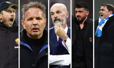 collage allenatori di francesco pioli mihajlovic gattuso semplici