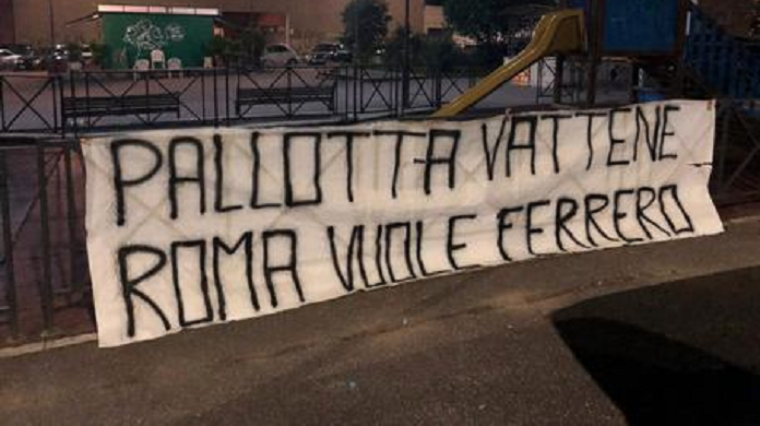 striscione-roma-pallotta-ferrero striscione roma pallotta ferrero