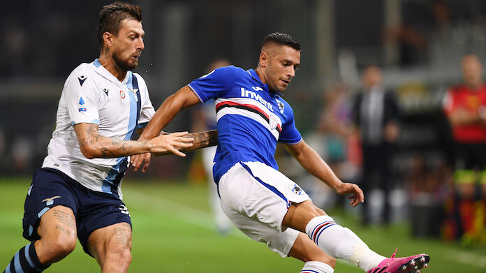 Sampdoria-Lazio serie A Sampdoria Lazio Caprari
