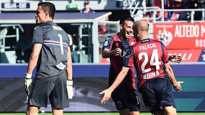 esultanza gol palacio bologna-sampdoria