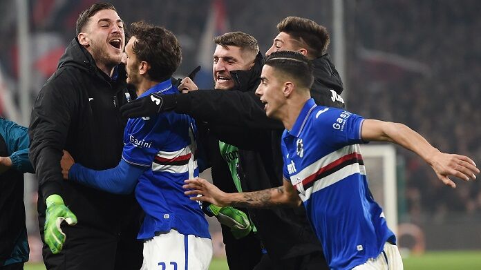 Genoa-Sampdoria serie A falcone sampdoria esultanza derby