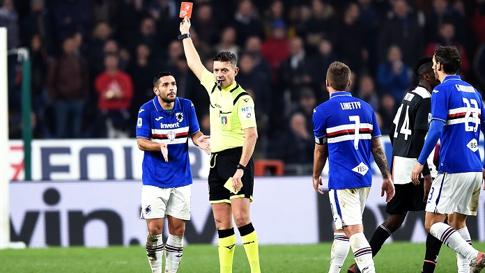 caprari rocchi espulsione caprari sampdoria-juventus