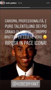 audero messaggio bryant