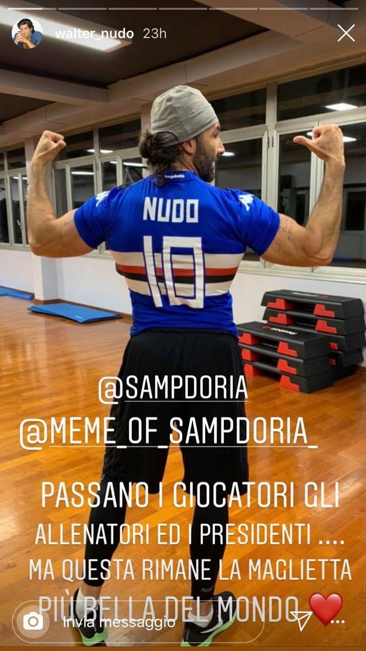 walter nudo maglia sampdoria