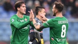 Vlahovic Castrovilli audero esultanza sampdoria fiorentina