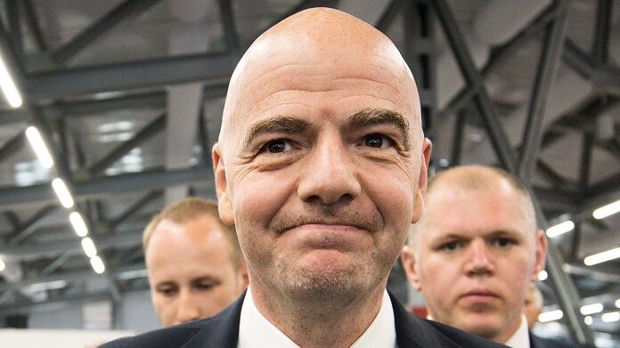 Portugal vs Mexico KAZAN RT 18 06 2017 PORTUGAL VS MEXICO FIFA president Gianni Infantino du infantino fifa