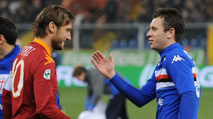 Sampdoria-Roma serie A Totti Cassano