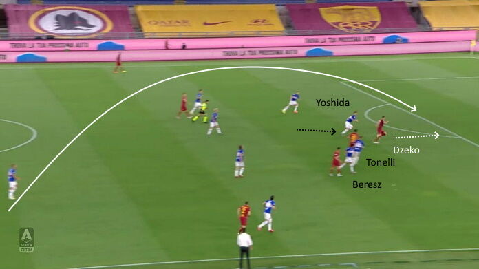 roma-samp (dzeko) sampdoria yoshida