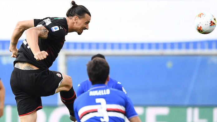 Sampdoria-Milan serie A sampdoria milan ibrahimovic
