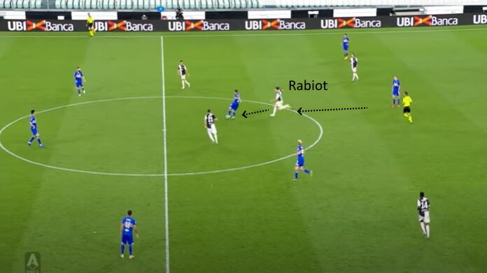 juve-samp (rabiot recupero palla) sampdoria