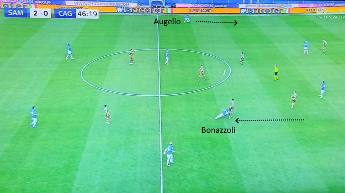 samp cagliari bonazzoli spalel alla porta