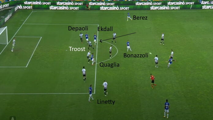 udinese-sampdoria (gol 2) sampdoria ekdal