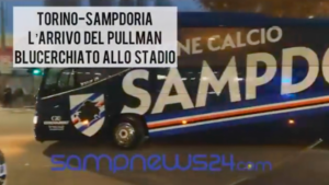 Torino Sampdoria: l’arrivo dei blucerchiati allo stadio Olimpico – VIDEO