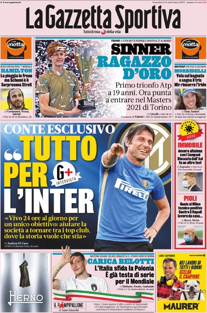 la gazzetta dello sport 2020 11 15 5fb06decdc45f