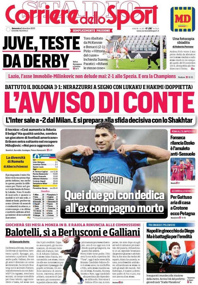 corriere dello sport 2020 12 06 5fcc155491765