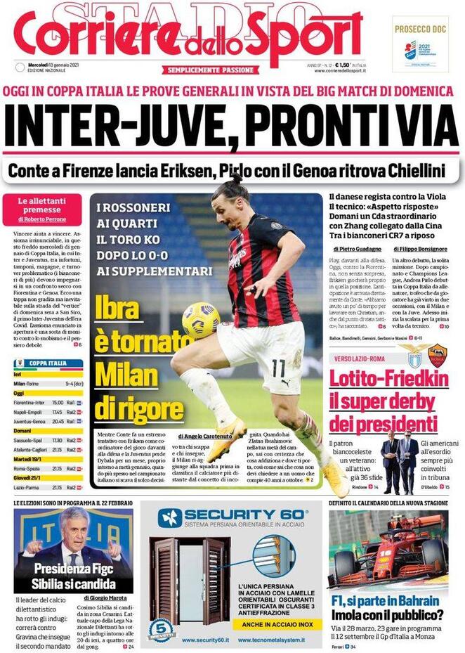 corriere dello sport 2021 01 13 5ffe3e53e4134