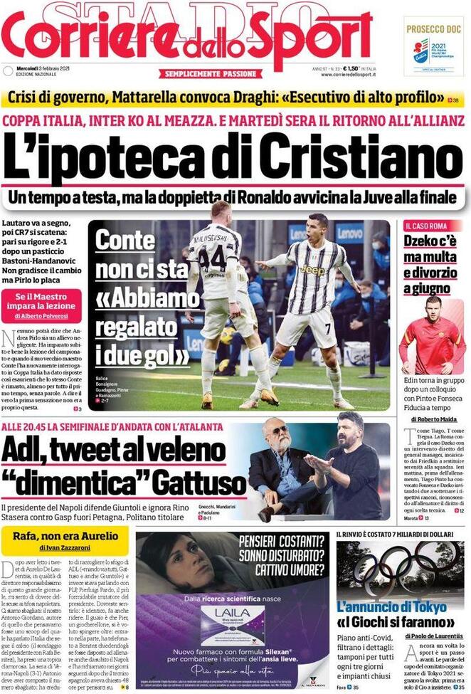 corriere dello sport 2021 02 03 6019de85995a1