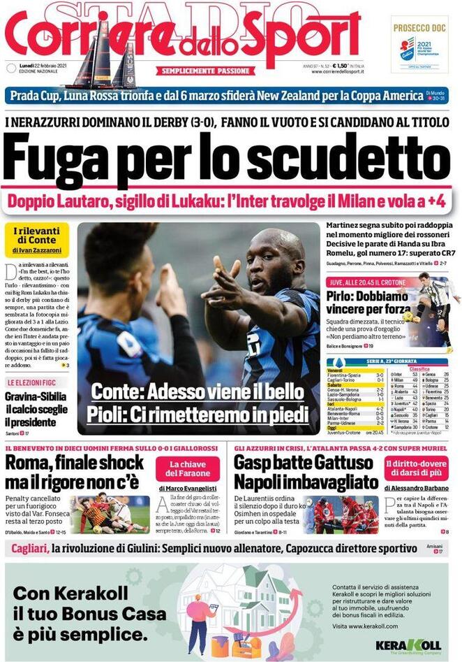 corriere dello sport 2021 02 22 6032ed5d0d729
