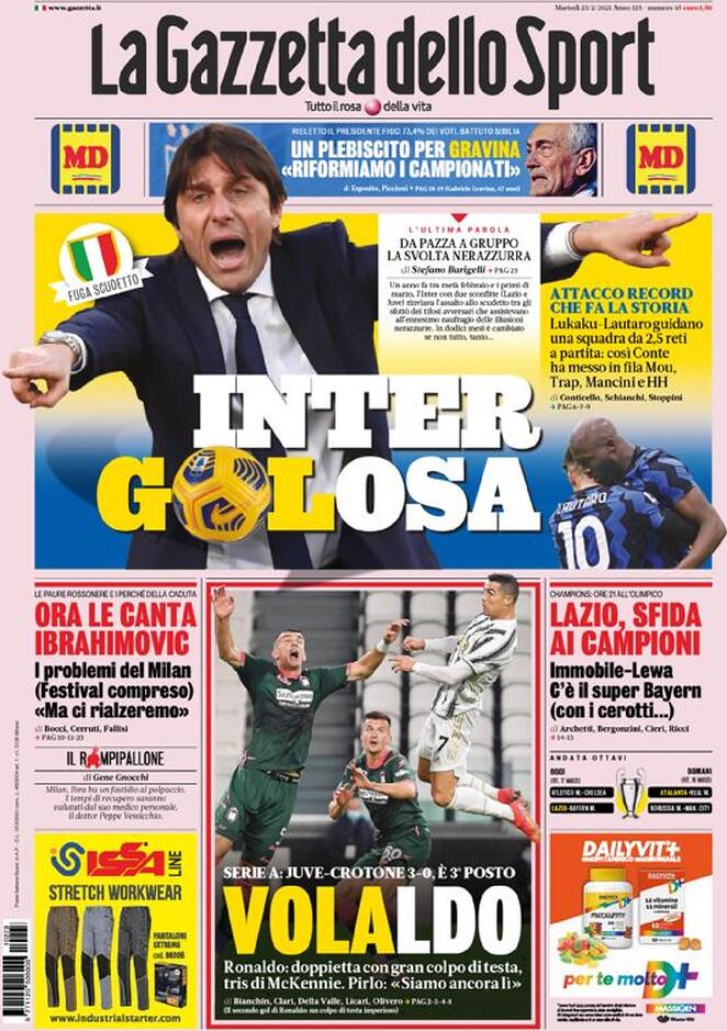 la gazzetta dello sport 2021 02 23 6034458c84627