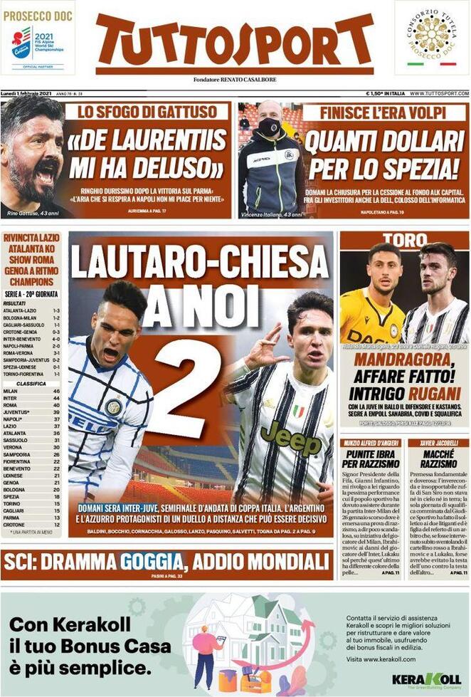 tuttosport 2021 02 01 60173a556195d