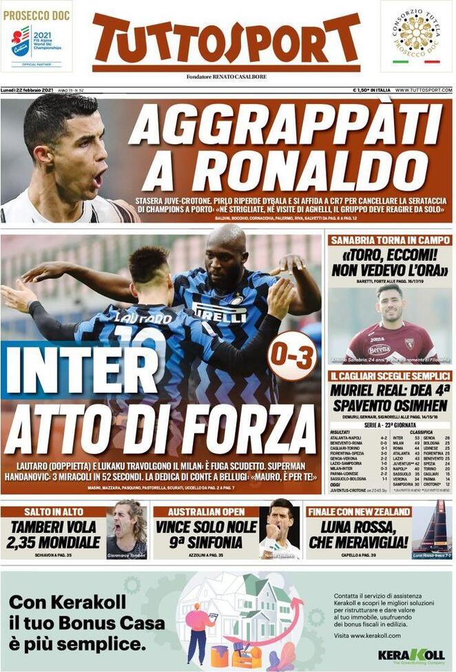 tuttosport 2021 02 22 6032ed30ce027